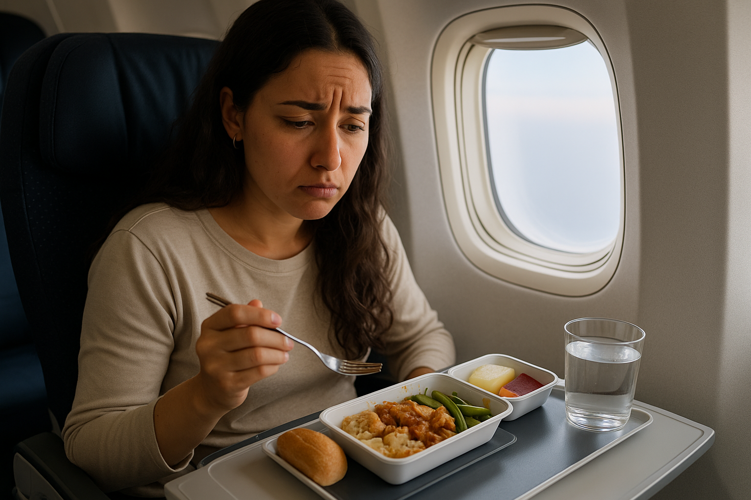 تجنب مشاكل الهضم أثناء الطيران