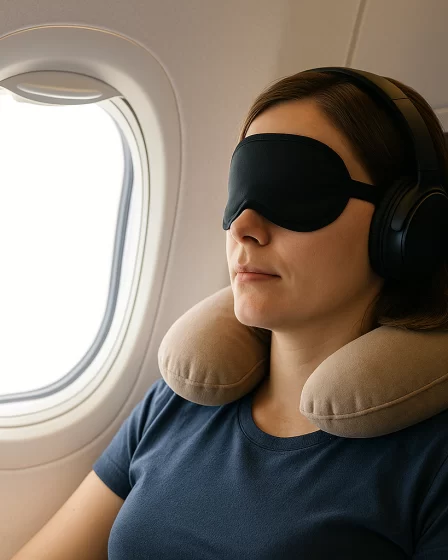 النوم في الطائرة