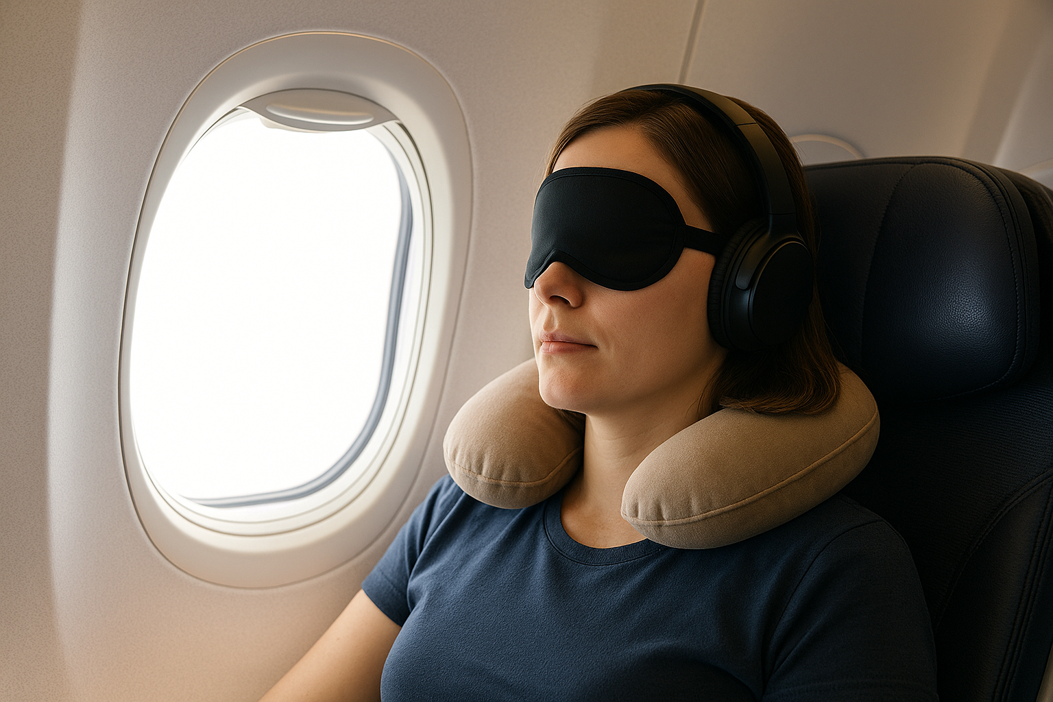 النوم في الطائرة